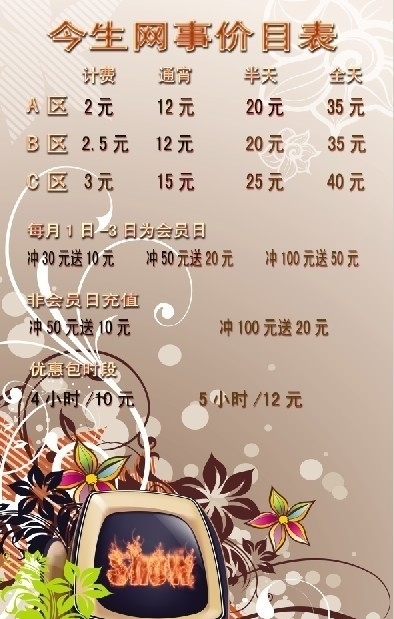 價目牌圖片