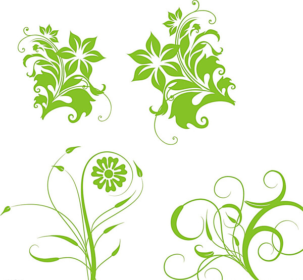 绿色花纹素材图片