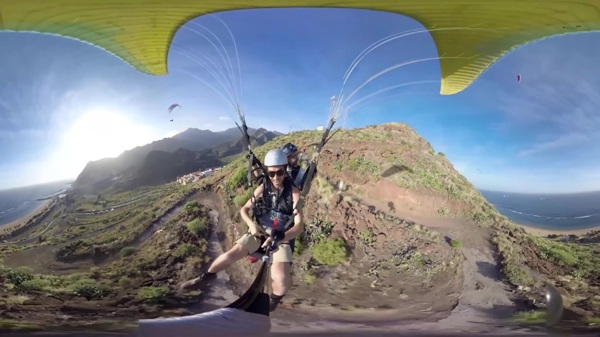 海边悬崖滑翔伞VR视频