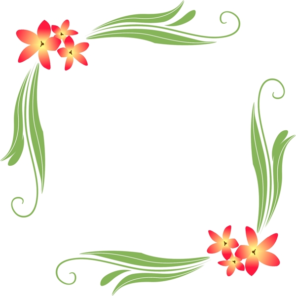 对称花朵装饰边框