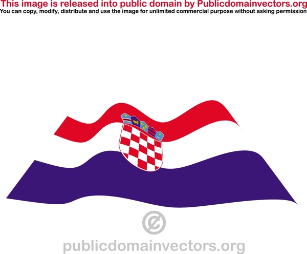 挥舞着旗帜的克罗地亚向量