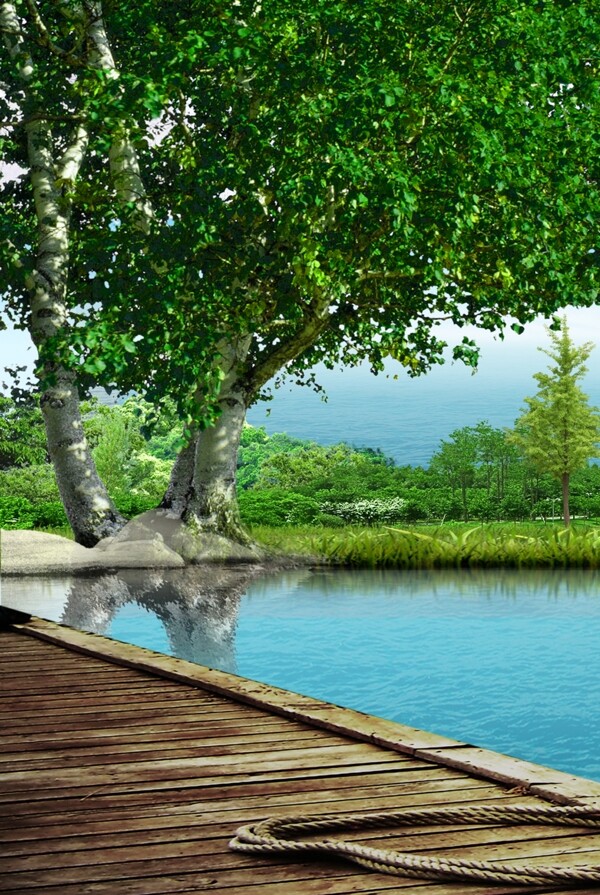 樹木風(fēng)景裝飾畫
