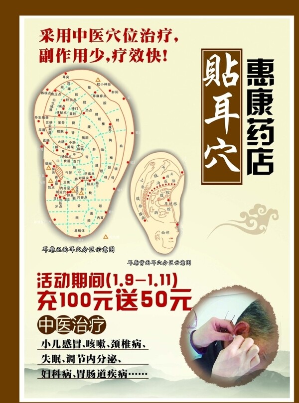 中国风药店宣传海报设计PSD图片
