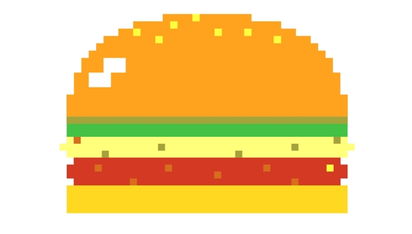 像素的汉堡包插画