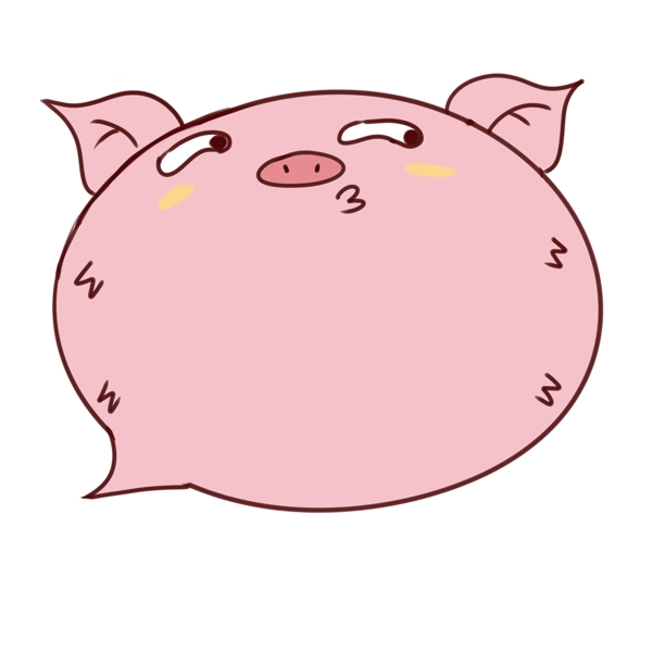 粉色小猪气泡框插画