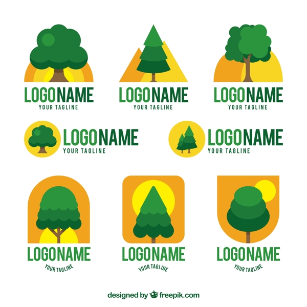 8款创意绿色树木标志