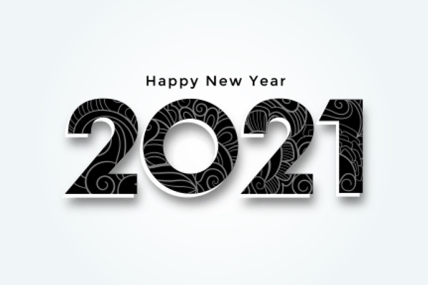 2021新年黑白字体图片