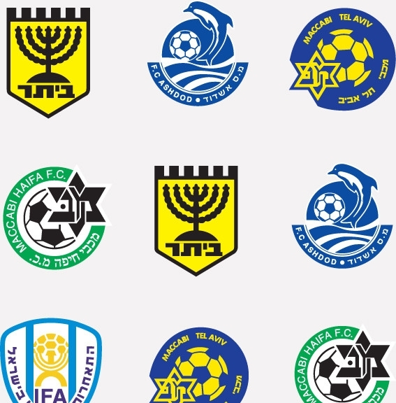 全球2487个足球俱乐部球队标志以色列图片