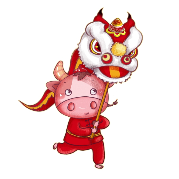 春節(jié)動漫牛形象圖片