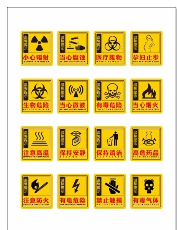 簡約醫(yī)院溫馨提示警示牌危險廢