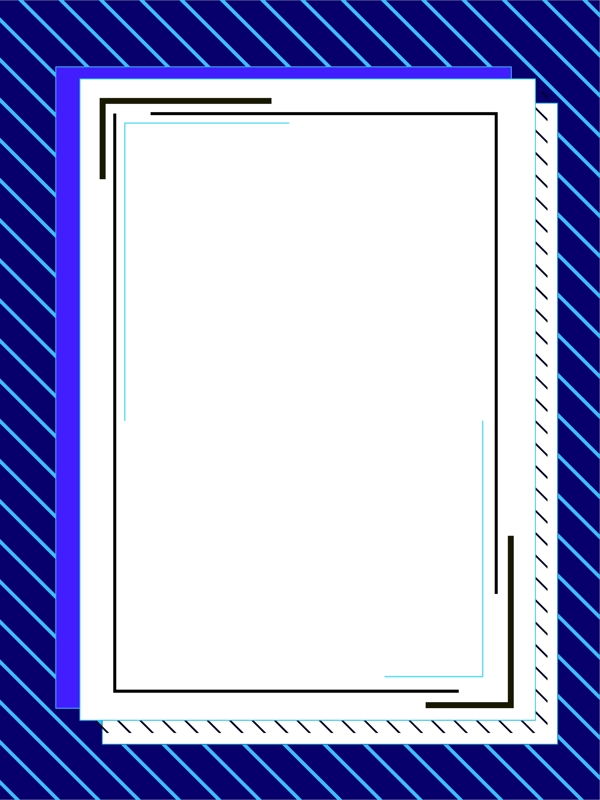蓝色系列相框条纹几何背景