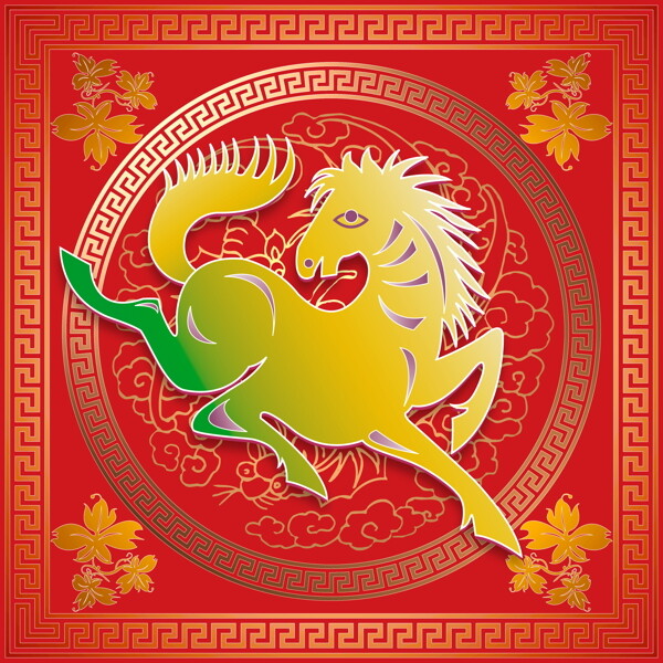 春節(jié)馬節(jié)日素材隊聯(lián)