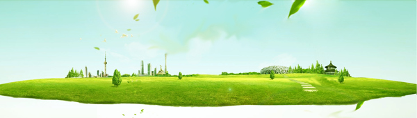 藍(lán)天綠的背景banner