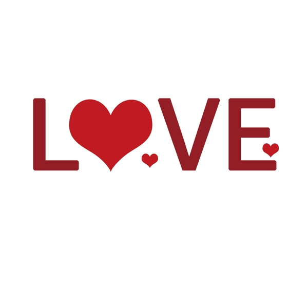 爱LOVE爱心字母元素