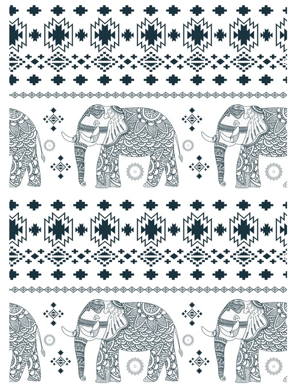 非洲部落花纹设计