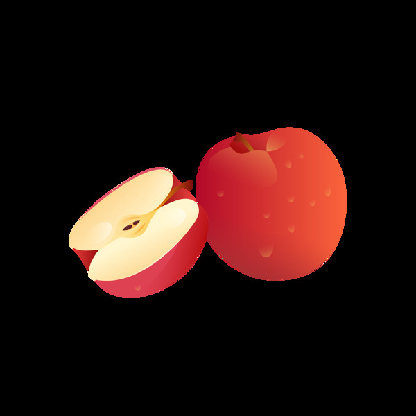 矢量水果元素之苹果