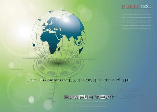 地球模型科技畫冊矢量素材
