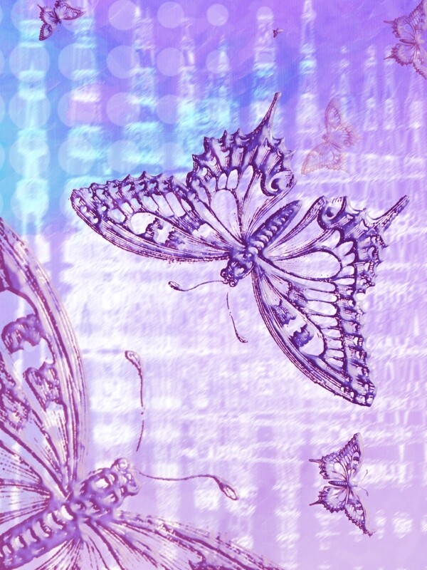 紫色蝴蝶装饰画