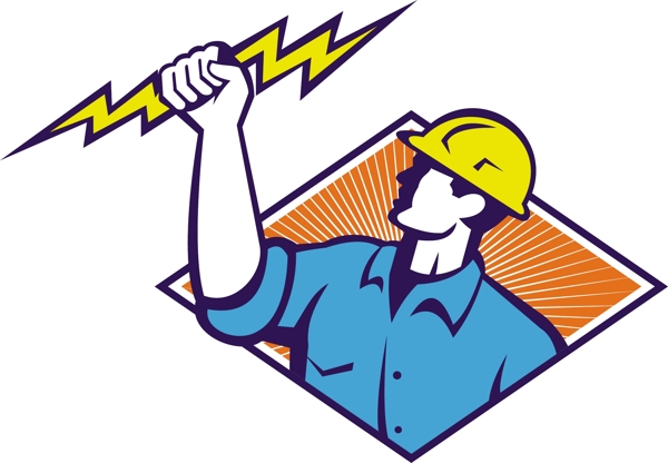 電工建筑工人的復(fù)古