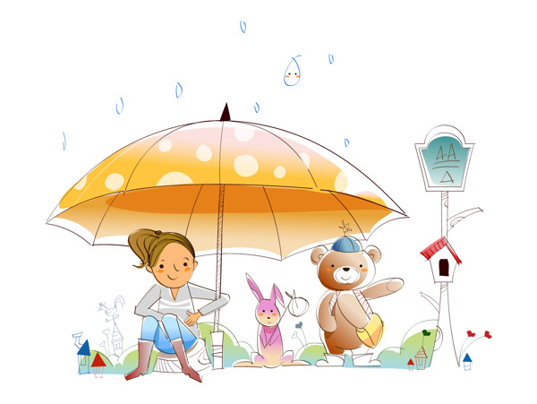 雨傘插畫