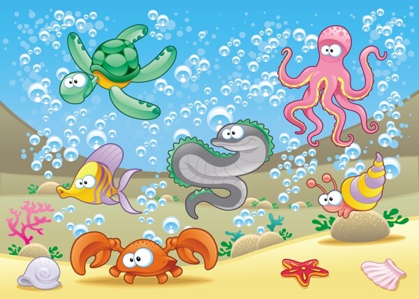 海底生物卡通