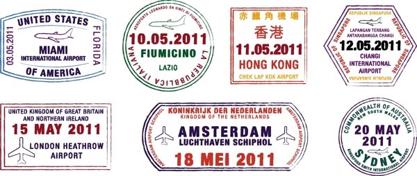 一個集合的矢量格式的世界航空郵票
