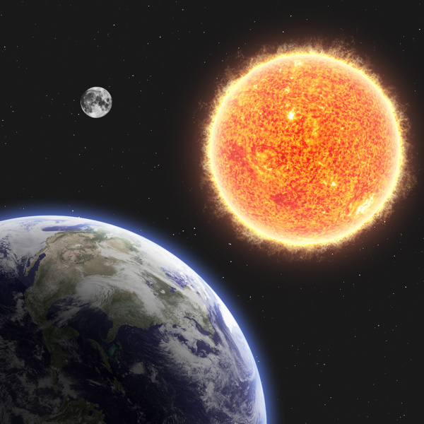 地球和太陽圖片