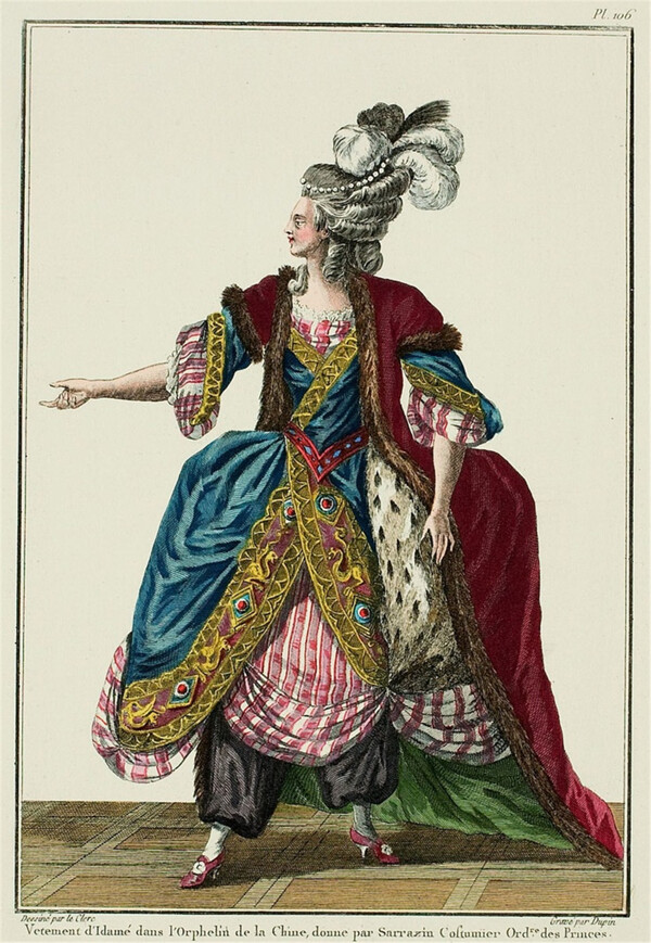 欧洲古典洛可可时尚长裙设计图