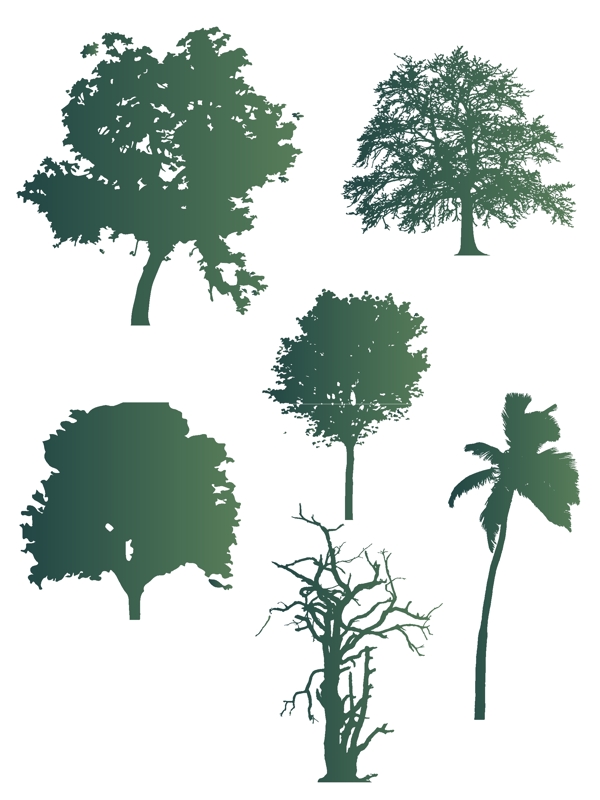 矢量树木剪影设计元素