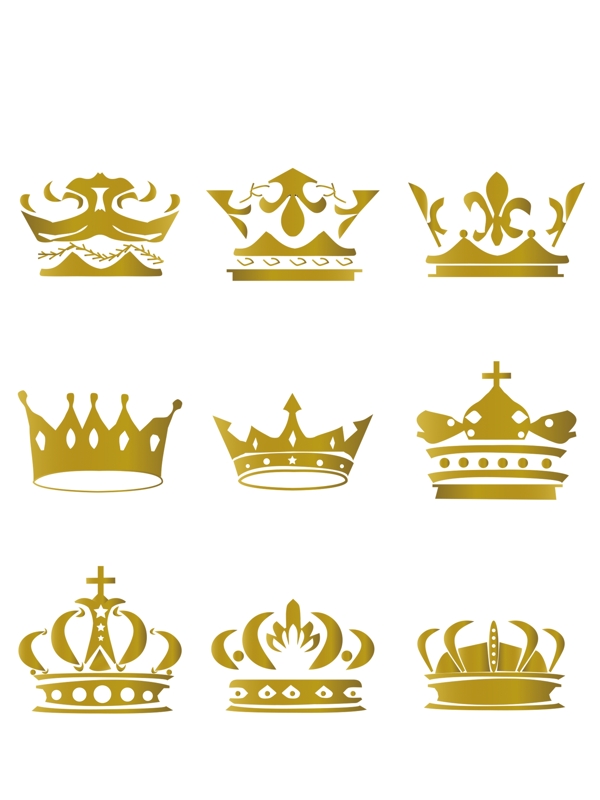 PS原创矢量可编辑欧式皇冠图标