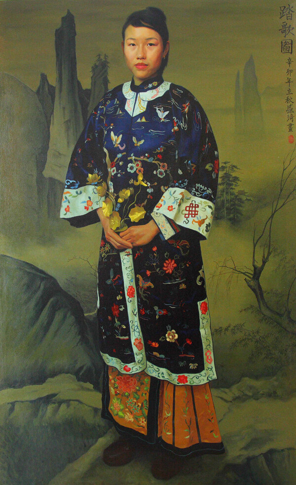中国古代女性油画图片