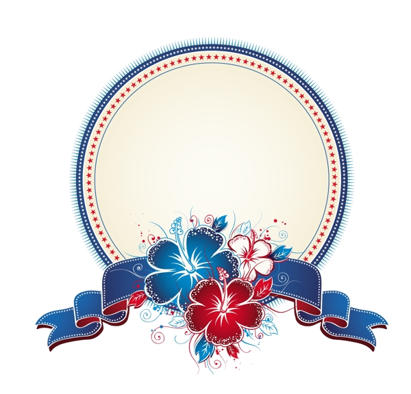 芙蓉花和圓標(biāo)簽束