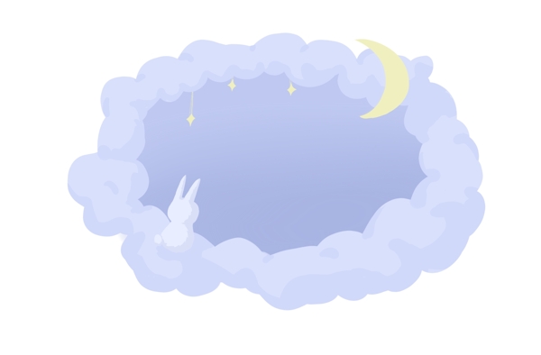 晴夜邊框裝飾插畫