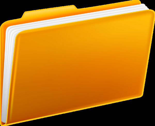 橙色漂亮文件夹免抠png透明素材