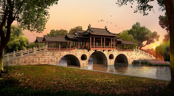 古典園林效果圖圖片
