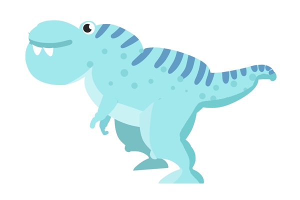 蓝色的动物恐龙插画