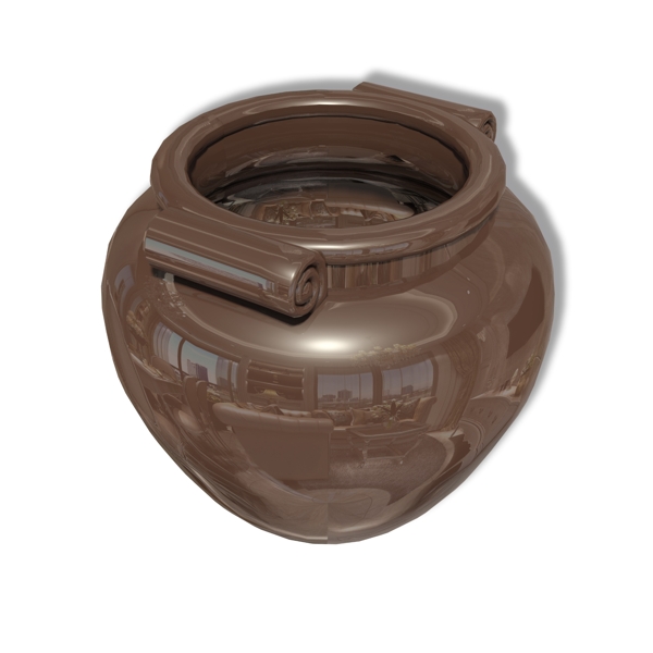 棕色陶瓷圆形罐子