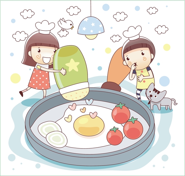 卡通兒童插畫矢量EPS603