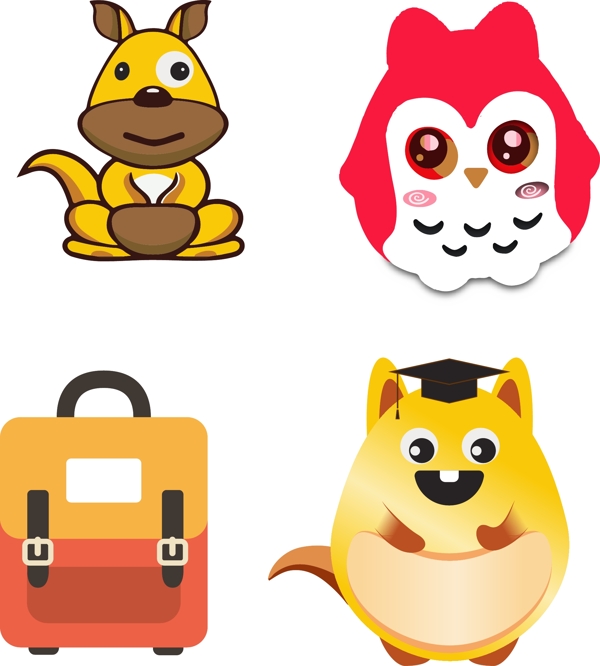 卡通動物書包