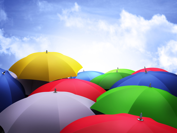 彩色雨伞图片