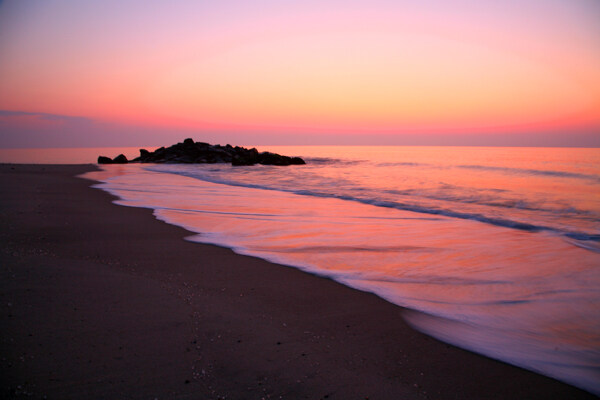 海滩日落风光图片
