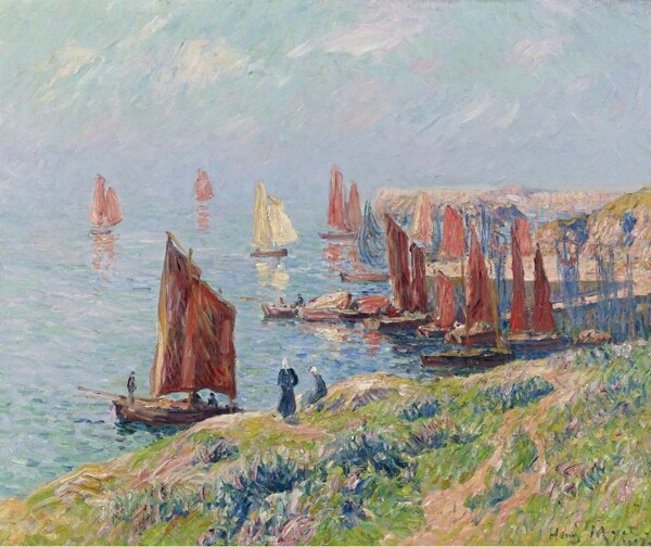 HenryMoretReturningoftheBoats1907畫家風(fēng)景畫靜物油畫建筑油畫裝飾畫