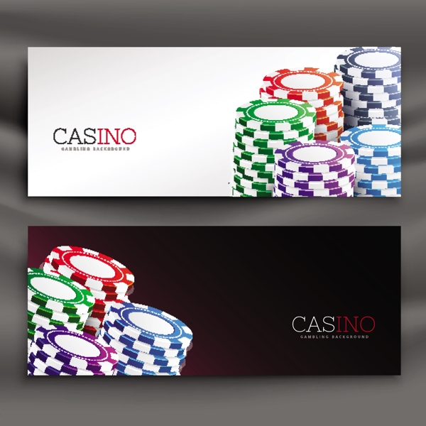 赌场筹码元素装饰卡片背景