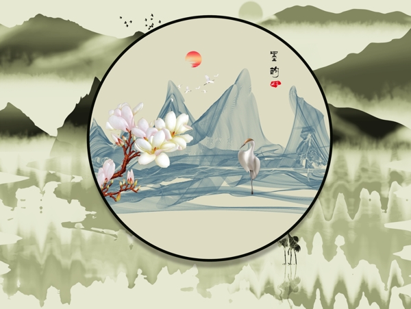 新中式背景墻
