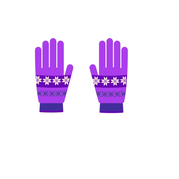 紫色花朵手套加厚保暖女生冬季棉手套