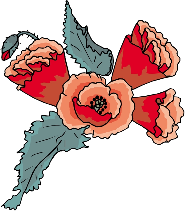 花朵花草鮮花矢量EPS格式0770