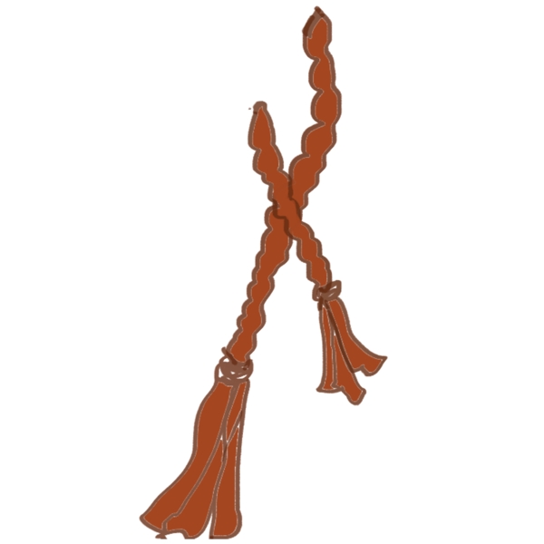 棕色咖啡色绳子手绘面具绳子免扣png