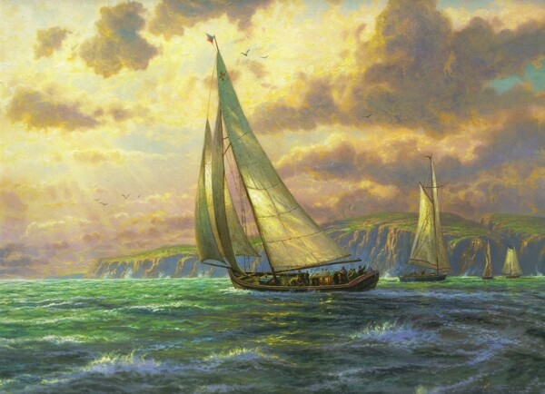 海景风景帆船装饰画