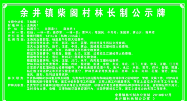 林長制公示牌
