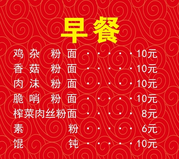 價格表